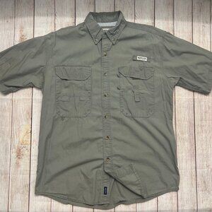 Magellan‎ Sportswear Mens L Fishing Shirt Short Sleeve Vented Olive Green